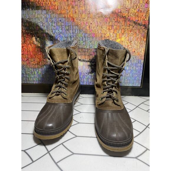 Sorel Ice Pack Leather Winter Snow Boots Men’s Size 11 - Picture 1 of 9